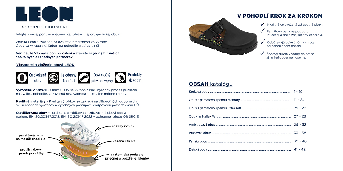 2 Úvod do katalógu zdravotnej obuvi LEON