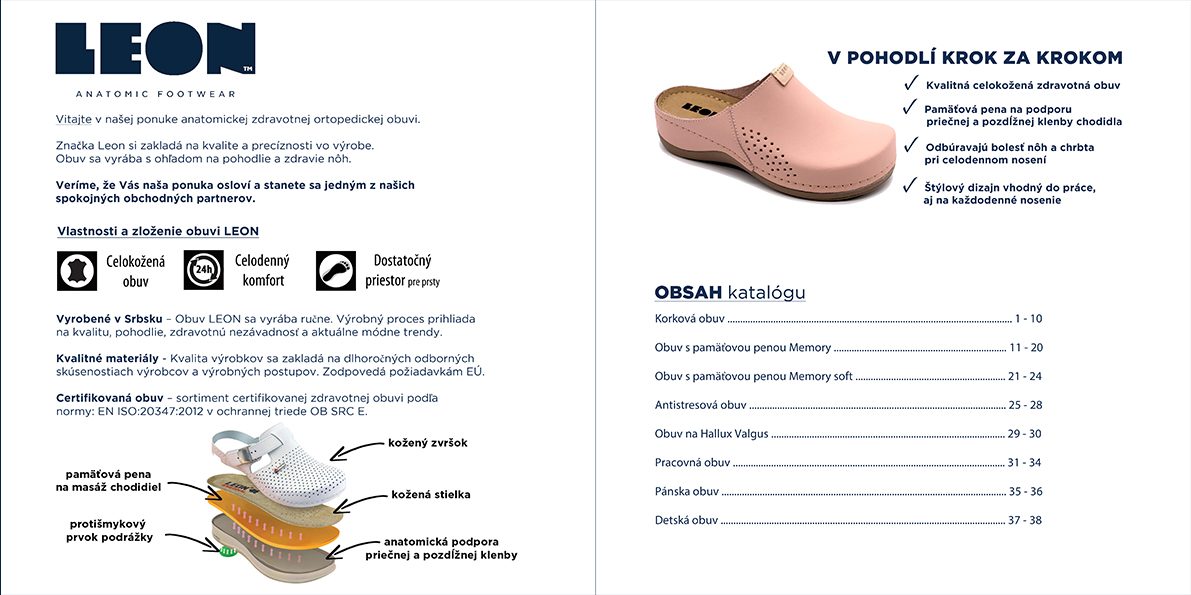 2 Úvod do katalógu zdravotnej obuvi LEON