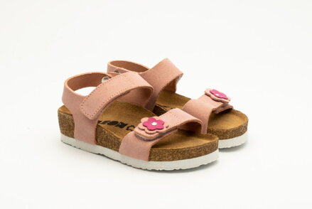 LEON 4804 Detské dievčenské zdravotné kožené sandále