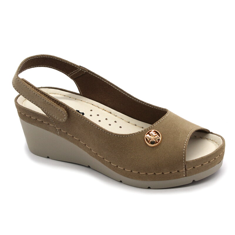 Leon 1132 Zdravotné celokožené sandále na platforme