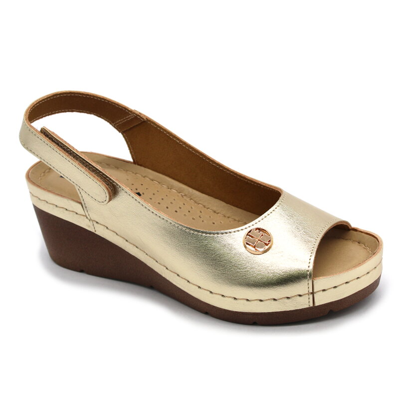 Leon 1132 Zdravotné celokožené sandále na platforme